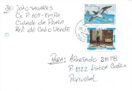 STAMPS - LETTRE PAR AVION - CAP VERT / CAPE VERDE - POUR PORTUGAL - OISEAUX - Sula Leucogaster Et JOUETS DE RUE - Kap Verde