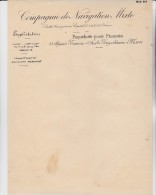 FACTURE LETTRE VIERGE-COMPAGNIE DE LA NAVIGATION MIXTE.-MARSILLE - 1900 – 1949