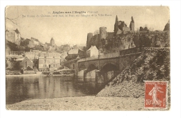 Cp, 86, Angles-sur-Anglin, Des Ruines Deu Château, Côté Sud, Le Pont Sur L'Anglin Et La Ville-Haute, Voyagée - Other & Unclassified