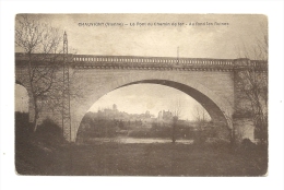 Cp, 86, Chauvigny, Le Pont Du Chemin De Fer, Au Fond, Les RUines, Voyagée - Chauvigny