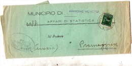 1944  LETTERA  CON ANNULLO  ANNONE VENETO VENEZIA - Marcophilie