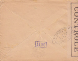 France 1945 Cover To Croix Rouge Belgium Iris CONTROLÉ Label Censure Zensur Censor BRUXELLES Arrival Cancel (2 Scans) - 1939-44 Iris