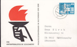 Germany DDR Postal Stationery Ganzsache Private Print "Für Antiimperialistische Solidarität" LIEBENWALD 1976? To Denmark - Private Postcards - Used
