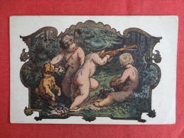 Nude Children Hunting With Dog   Ref 1250 - Humorous Cards