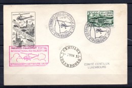 1er Transport Postal Par Hélicoptère, Conseil De L’Europe, Expo Phila De Strasbourg - 1927-1959 Cartas & Documentos