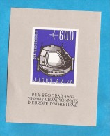 1962  1024  BLOK 9  JUGOSLAVIJA EUROPAMEISTERSCHAFT EUROPA MNH - Ungebraucht