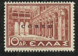 CORFU´ 1941  SOPRASTAMPATO  DI GRECIA OVERPRINTED GREECE 10 DRACME DRX MNH FIRMATO SIGNED - Corfù