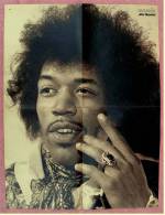 Poster Jimi Hendrix  -  Rückseite Gruppe Dead End Kids  -  Ca. 56 X 40 Cm  -  Von Bravo Ca. 1982 - Posters