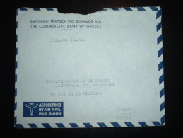 LETTRE PAR AVION POUR FRANCE TP OBL. 24 IV 50 + CENSURE + THE COMMERCIAL BANK OF GREECE - Cartas & Documentos