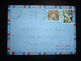 LETTRE PAR AVION POUR FRANCE TP 15 + 5 OBL. MEC. 2 V 85 - Cartas & Documentos