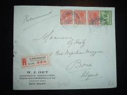 LR POUR ALGERIE TP 9C X3 + TP 3C OBL. 7 1 28 S GRAVENHAGE + W.J. ORT - Lettres & Documents