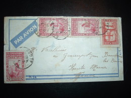 LETTRE PAR AVION POUR LA FRANCE TP EXPOSITION INTERNATIONALE PARIS 1937 50C X3 + TP 15C  OBL. 7-3-38 BLIDA ALGER - Briefe U. Dokumente