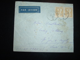 LETTRE PAR AVION (VIA AIR FRANCE) POUR LA FRANCE TP 75C X2 OBL. 26-9-36 - Briefe U. Dokumente