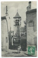 CPA -CROSNE -LE CLOCHER DE L' EGLISE -Circulé 1911 -Animée, Enfants - Crosnes (Crosne)
