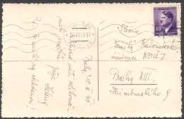 BuM1264 - Böhmen Und Mähren (1945) Prag 36 - Praha 36 (machine Postmark) Postcard, Tariff: 60h (stamp: Adolf Hitler) - Briefe U. Dokumente