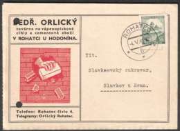 BuM1257 - Böhmen Und Mähren (1940) Rohatec (czech. Postmark) Card, Tariff: 50h (stamp: Castle Karlstejn) - Briefe U. Dokumente