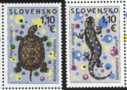 Mint Stamp Turtle, Salamander 2009  From Slovakia - Turtles