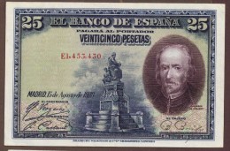 ESPANA 25 Pesetas 15.08.1928  SERIE E - 1-2-5-25 Peseten