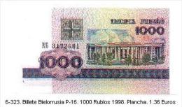 6-323. Billete Bielorrusia. P-16. 1000 Rublos 1998 - Bielorussia
