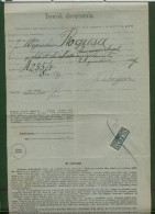 POLAND 1907 34H PERF 12.5 COURT DELIVERY REVENUE ON DOCUMENT - Fiscale Zegels