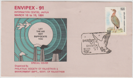 India 1991  Industrial Smoke  Bird Cancellation  Let The Air Not Suffocate You Cover  # 81878  Inde Indien - Polucion