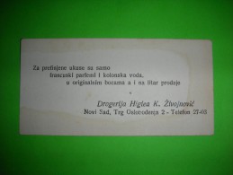 Perfumes Shop,cologne,Drug Store Higiea,K.Zivojnovic Novi Sad,advertising Sheet,reklame,vintage - Vintage (until 1960)