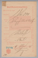 Heimat DE SH Husum 1892-05-05 Blau Langstempel Posteinlieferungsschein - Schleswig-Holstein