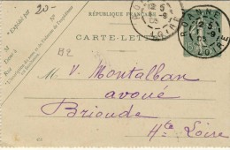 ENTIER POSTAL  # CARTE -LETTRE # SEMEUSE LIGNEE 15 C VERT # 1904 #  REF :STORCH -FRANCON # B2 # - Cartes-lettres