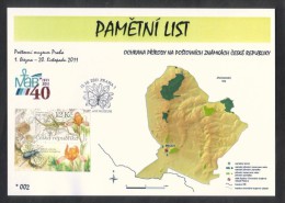 Czech Rep. / Commemorative Sheet (PaL 2011/01 C) Praha 1: Nature Protection On Stamps - Lower Morava (UNESCO) - Blocks & Sheetlets