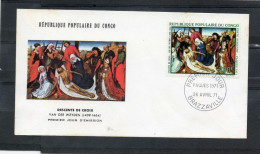 CONGO : Peinture "Descente De Croix" Par Van Der Weyden  - Art  - Tableaux Religieux - Pâques - Enveloppe 1er Jour - - FDC