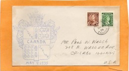 Canada 1935 FDC Mailed To USA - ....-1951