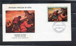 CONGO : Peinture "Portage De Croix" Par Véonése  - Art  - Tableaux Religieux - Pâques - Enveloppe 1er Jour - - FDC