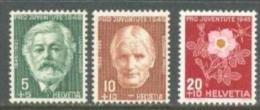 1945 SWITZERLAND PRO JUVENTUTE MICHEL: 465-467 MNH ** - Unused Stamps