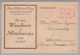 Motiv Verlag Karten 1923-06-23 Leipzig Firmenfrei-O Georg Dollheimer Verlag Werbe-Doppel-Drucksache - Macchine Per Obliterare (EMA)