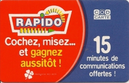 CODECARD-FT-15MN-JEU RAPIDO-01/03/2003-47000 Ex-T BE - Tickets FT