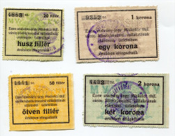 Hongrie Hungary Ungarn SET 1916 - Filler - Korona"" MISKOLCZ "" Perforation UNC RARE !!! - Ungheria