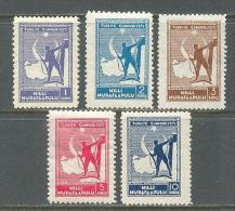 1941 TURKEY TYPE I NATIONAL DEFENSE TAX STAMPS (THIN PAPER) MNH ** - Nuovi