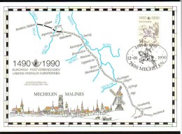 Carte-souvenir Du 500ème Anniversaire De La Liaison Postale "Innsbrück-Malines" - COB N° 2350HK - Cartes Souvenir – Emissions Communes [HK]