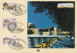 Carte-souvenir De L´Emission Commune Avec La France Et La Suisse - COB N° 2579HK - Simenon - Cartoline Commemorative - Emissioni Congiunte [HK]