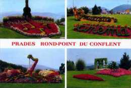 66  PRADES Rond Point Du Confluent, Harpe Guitare Fleuries, Compositions Florales, Massifs Fleuris - Prades