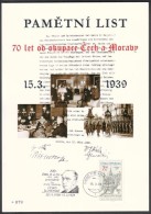 Czech Rep. / Commemorative Sheet (PaL 2009/02) 119 00 Praha 012: 70 Anniv. Of Occupation Czechoslovakia (Hacha, Hitler) - Hojas Bloque