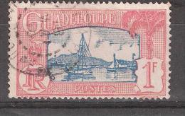 Guadeloupe, 1928, Yvert N° 114, 1 F Rose Et Bleu, Obl Centrale, TB - Gebruikt