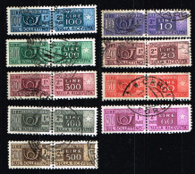 ITALIA - REPUBBLICA  -   PACCHI Sass 85-6,89-91,94,96-8  -  USATI - Paketmarken