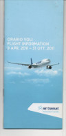 Alt529 Timetable Flights, Schedule, Orario Voli, Flight Information, Air Transat, Canada, Aereo, Avion - Orari