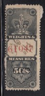 Canada Used Van Dam #FWM15 Weights & Measures 5c Black With Red Numbers At Centre - Revenues
