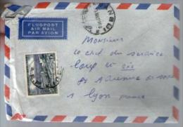 AEF Moyen Congo Lettre Par Avion Air Mail Flugpost CAD Bangui 3-08--1956 / Tp Hôpital Brazzaville Pour Lyon - Storia Postale