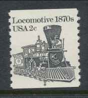 USA 1982 Scott # 1897A. Transportation Issue: Locomotive 1870s, With P#8, MNH (**) - Ruedecillas (Números De Placas)