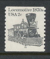 USA 1982 Scott # 1897A. Transportation Issue: Locomotive 1870s, With P#10, MNH (**) - Ruedecillas (Números De Placas)