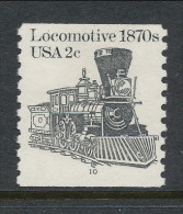 USA 1982 Scott # 1897A. Transportation Issue: Locomotive 1870s, With P#10, MNH (**) - Roulettes (Numéros De Planches)