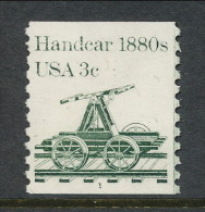 USA 1983 Scott # 1898. Transportation Issue: Handcar 1880s, MNH (**) Single With P#1 - Rollen (Plaatnummers)